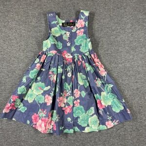 Pineapple Patch Faux Button Front Dress Girls Size 2 Floral